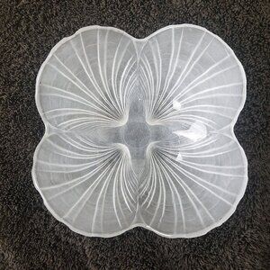 Frosted Glass Shell Bowl Set of 2 vintage Mikasa Salad or Seafood Serving Dishes
